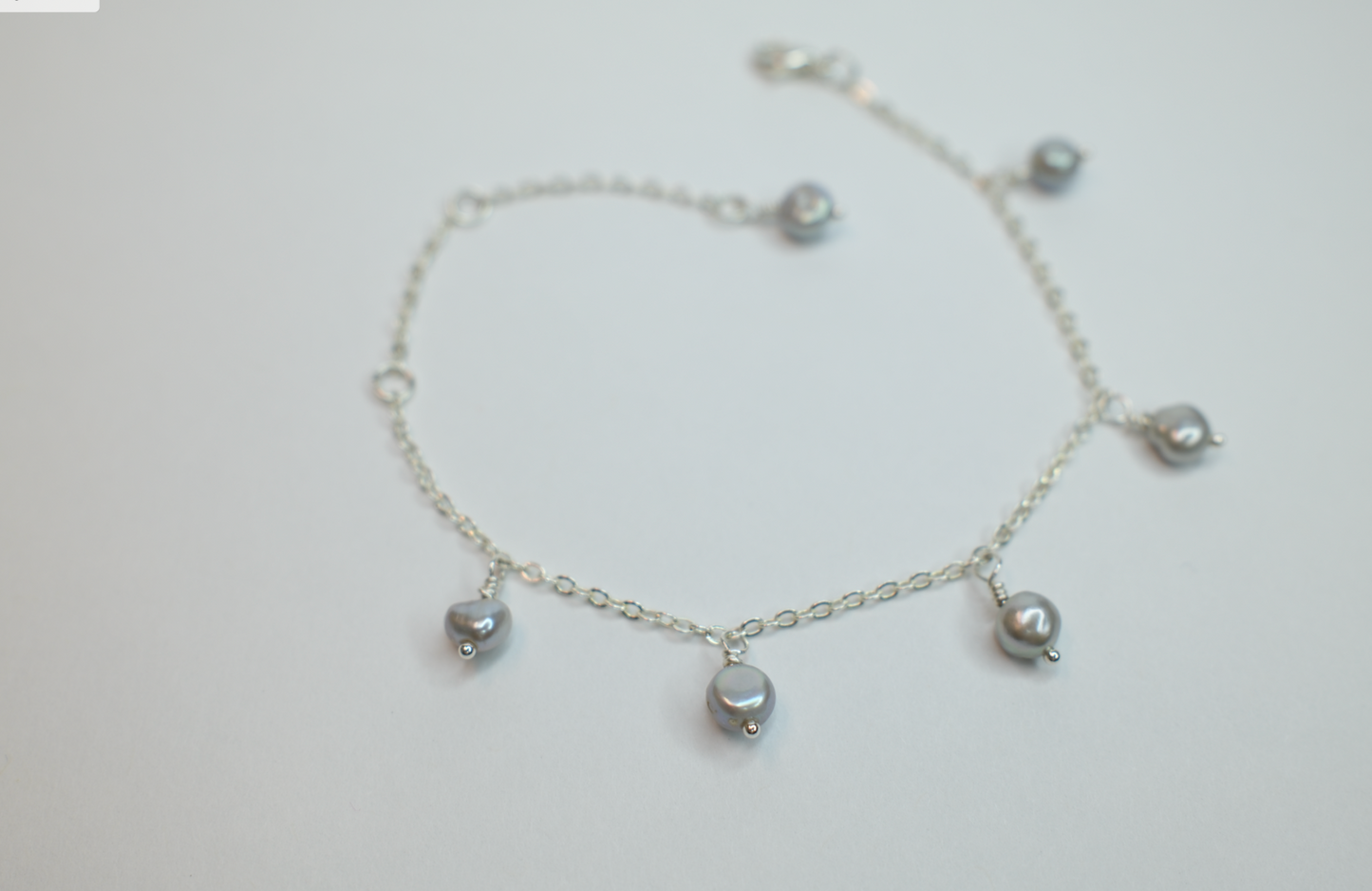 Silver Pearls charm bracelet