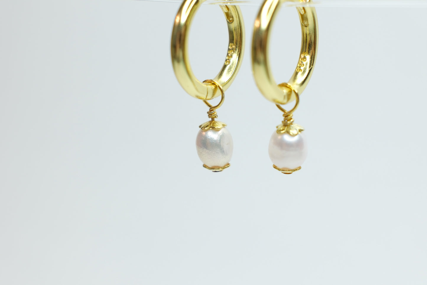 Pearl Charm Hoops