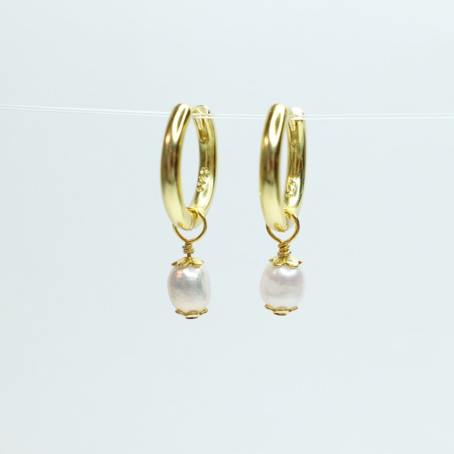 Pearl Charm Hoops