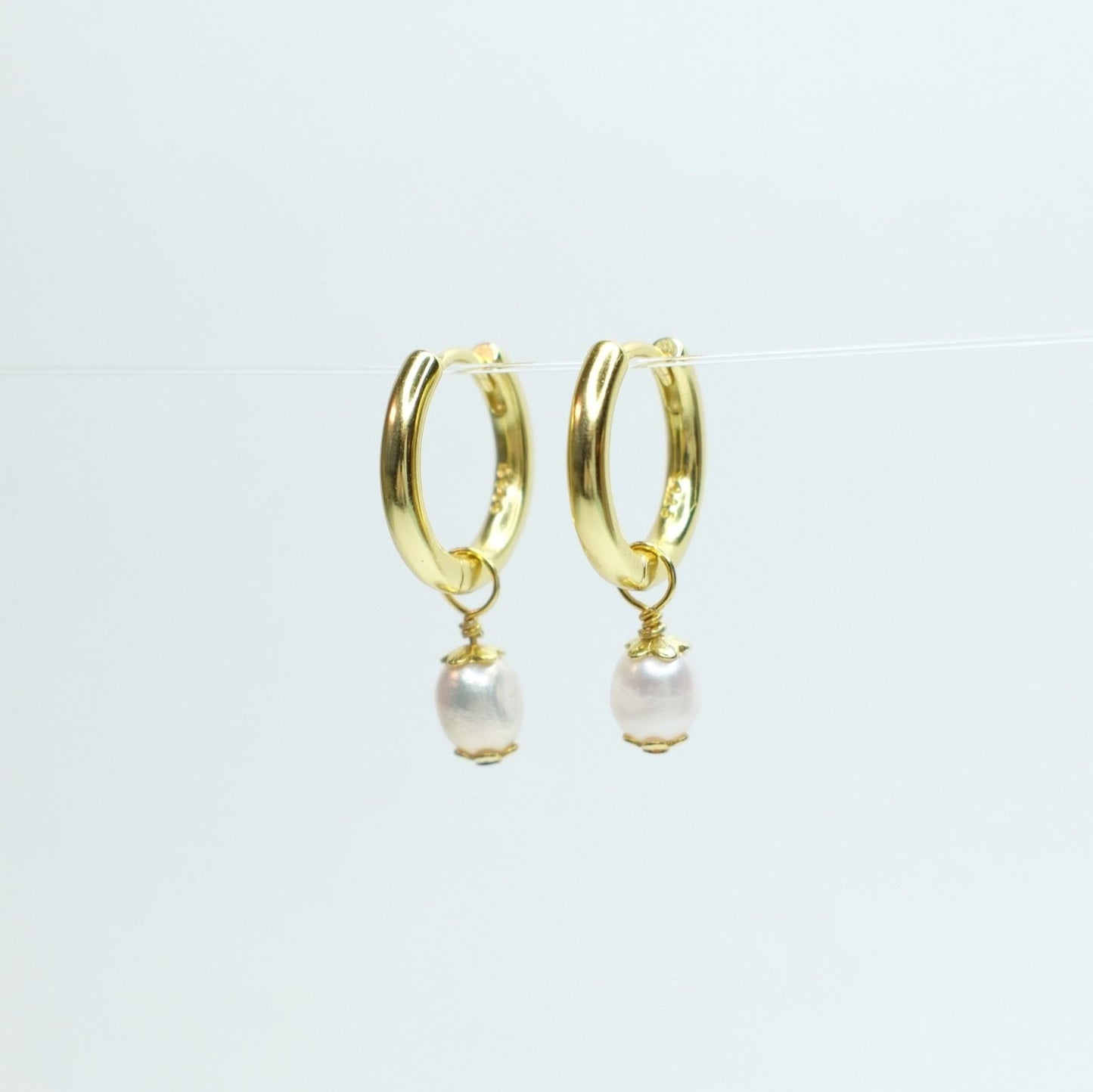 Pearl Charm Hoops