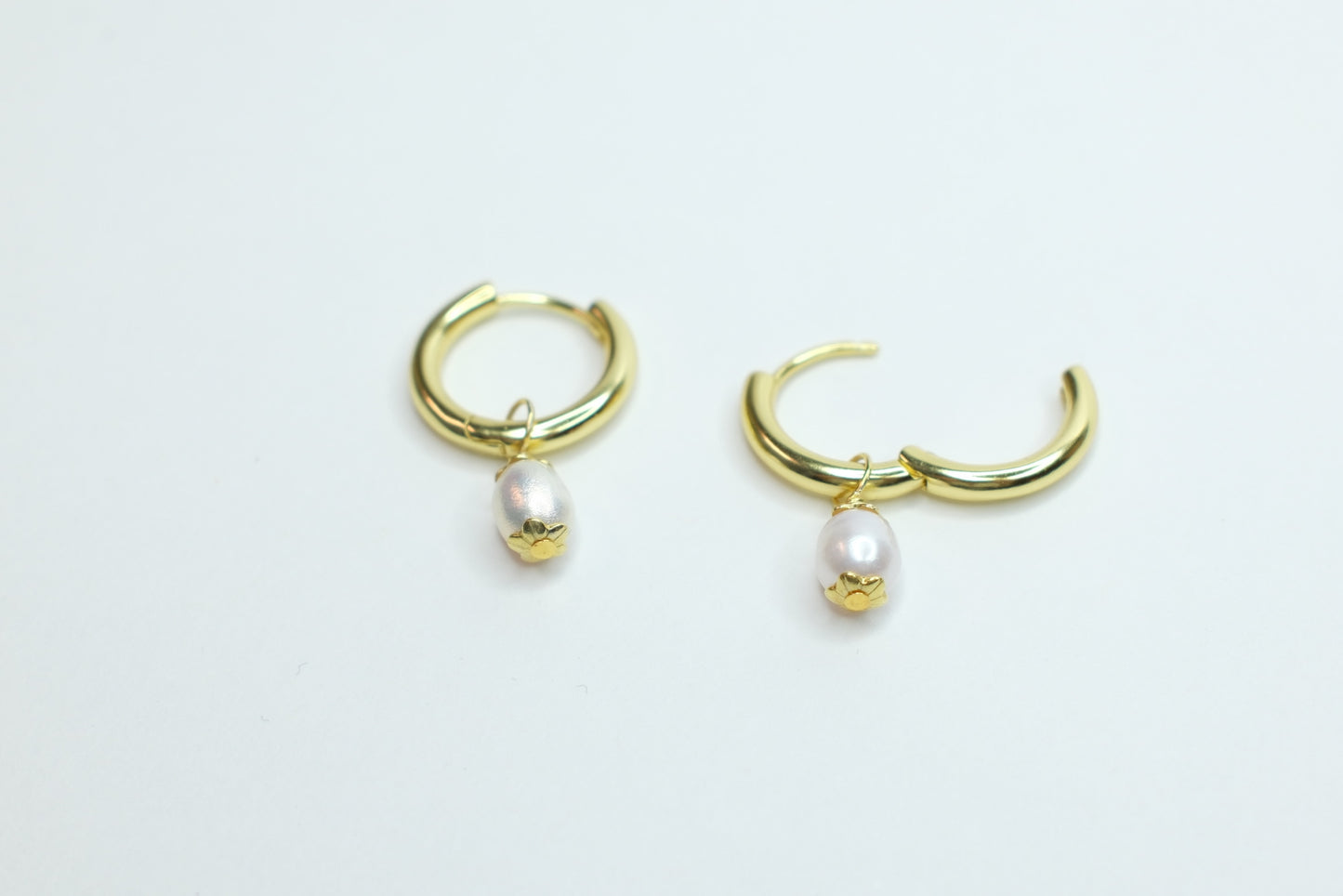 Pearl Charm Hoops