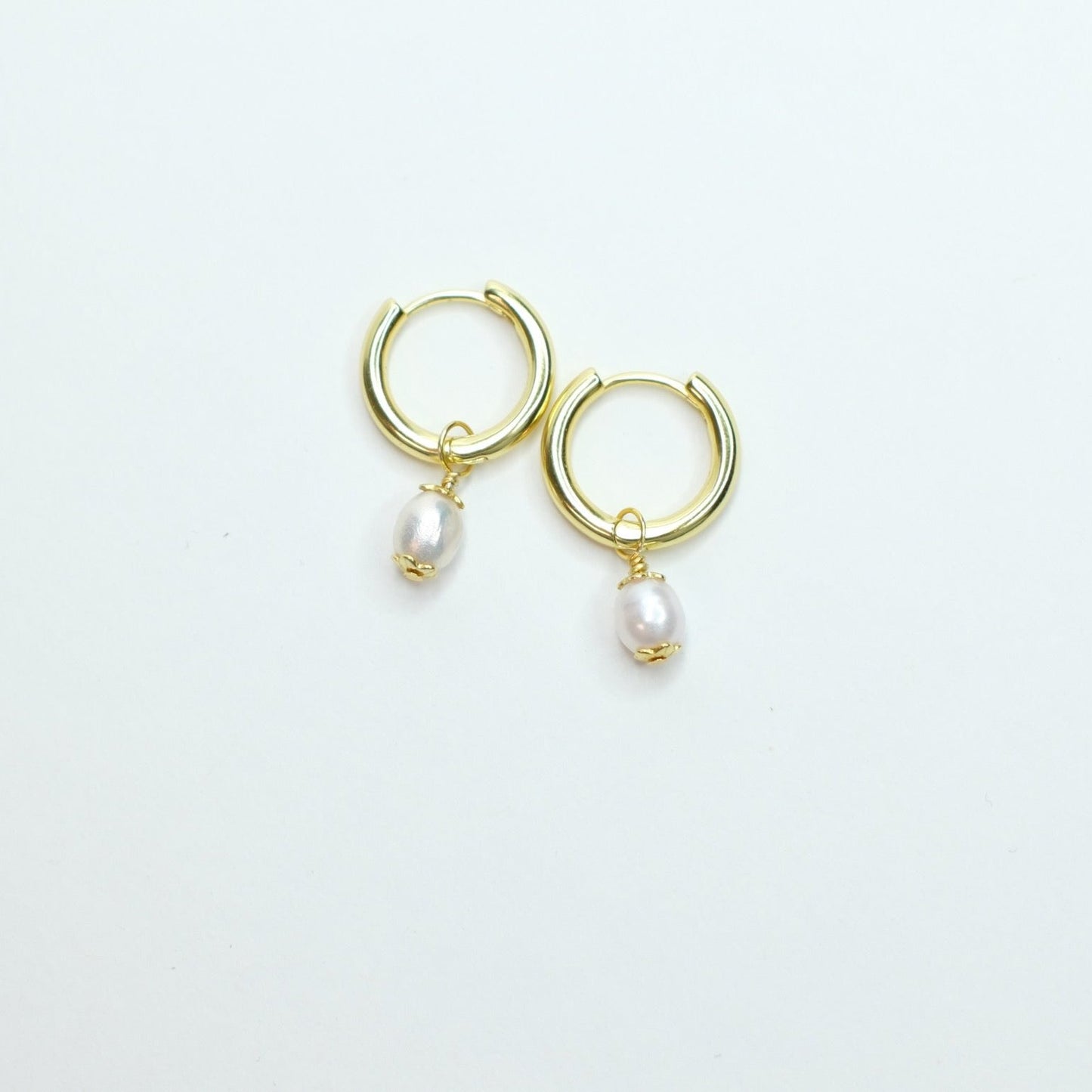 Pearl Charm Hoops