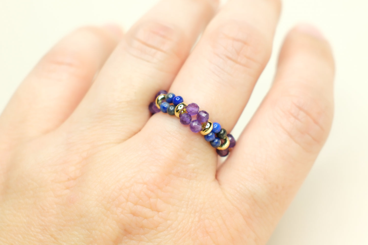 Amethyst and Lapis Lazuli Ring