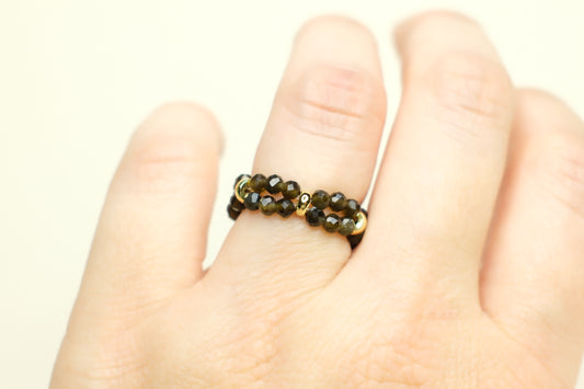 Gold Obsidian Ring