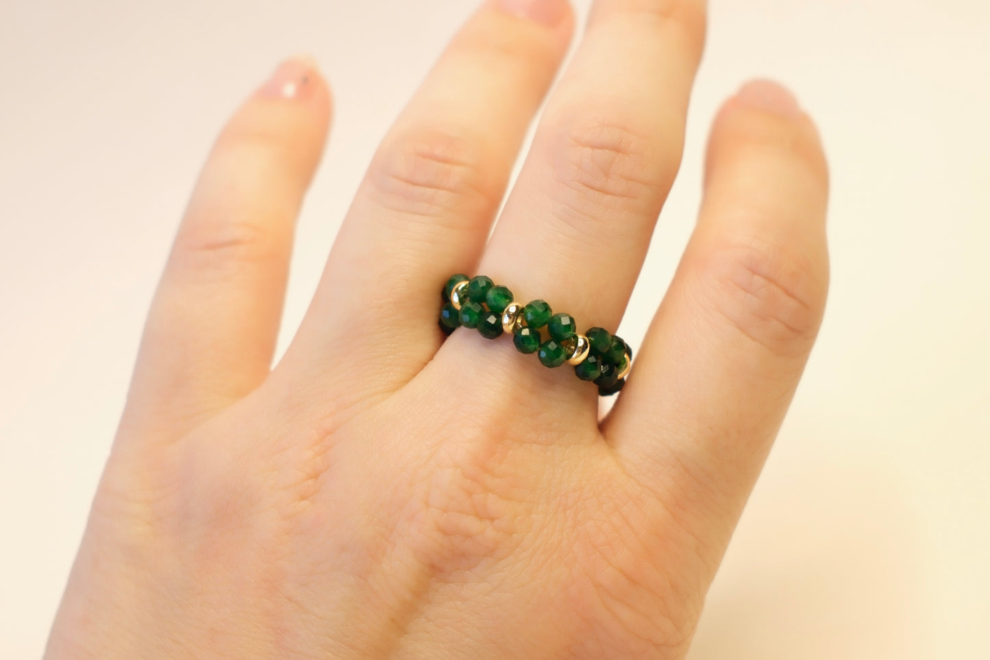 Emerald Flower Ring