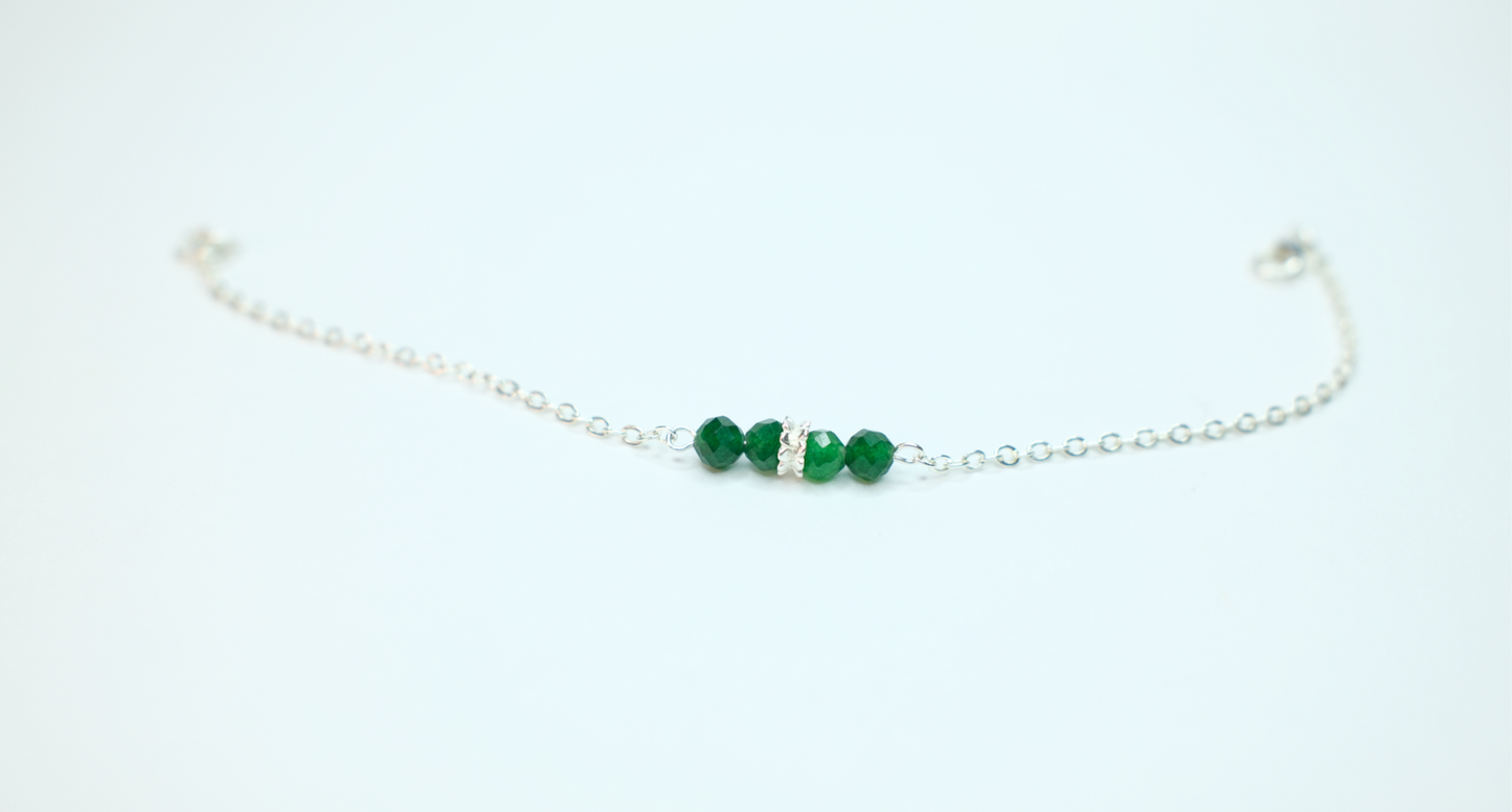 Silver and Emerald Bracelet