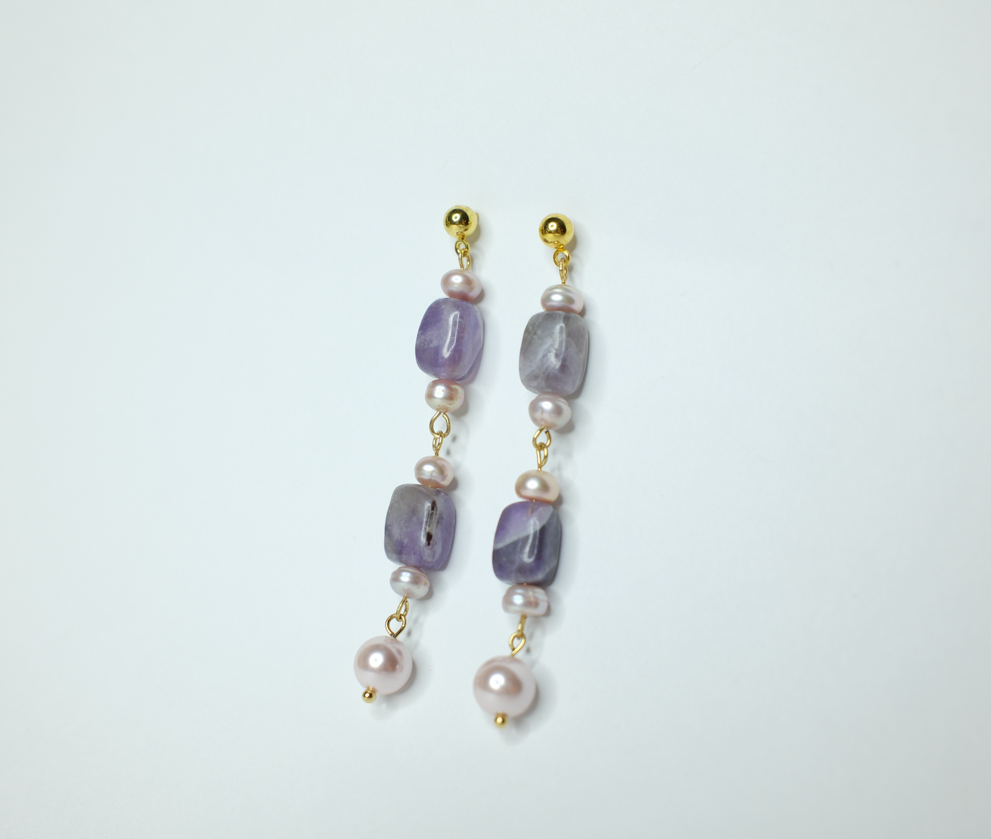 Amethyst and Pearl Earring