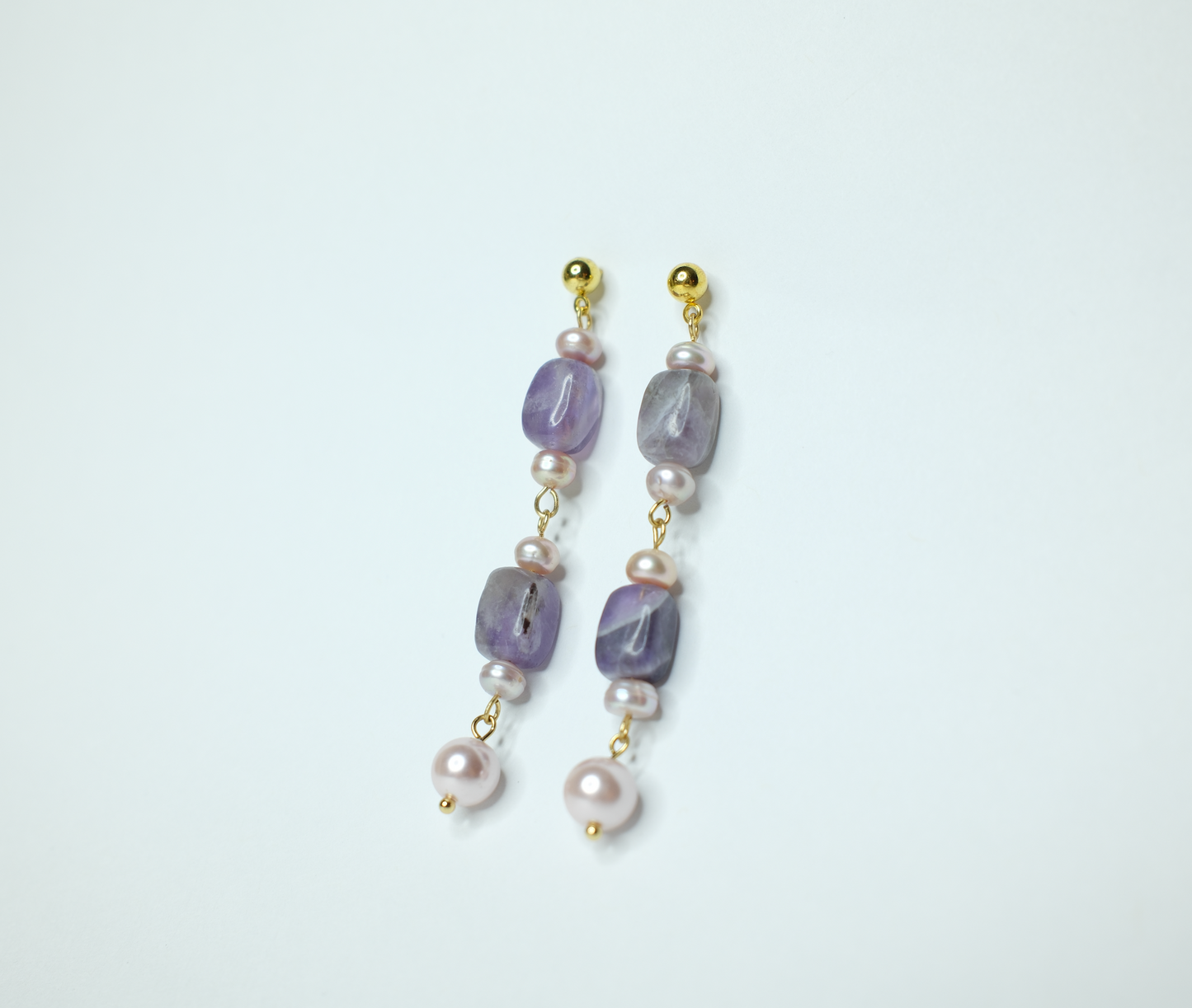 Amethyst and Pearl Earring