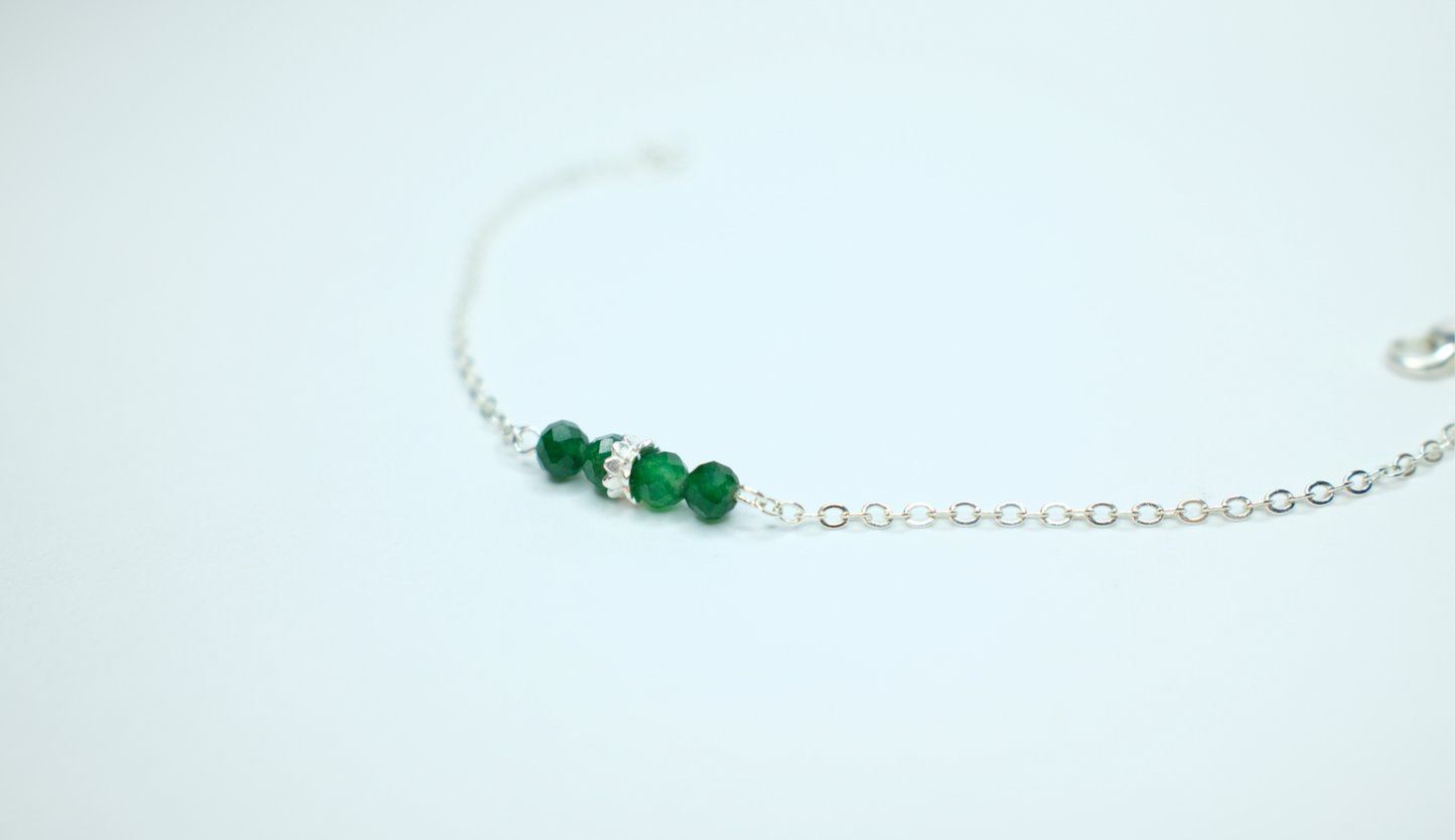 Silver and Emerald Bracelet