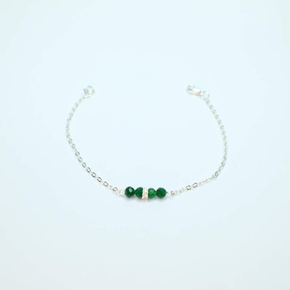 Silver and Emerald Bracelet