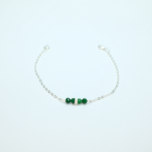 Silver and Emerald Bracelet